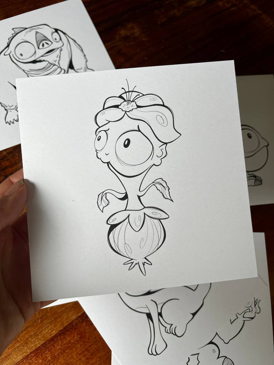 Fiches à colorier – Monstres de la forêt (8 affichettes 6x6)