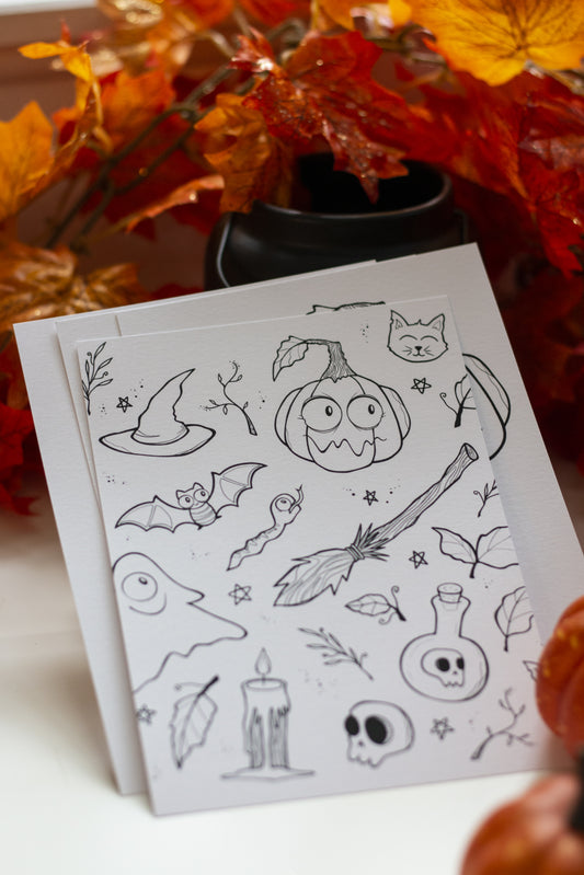 Fiches à colorier – Halloween (6 affichettes 5x7)