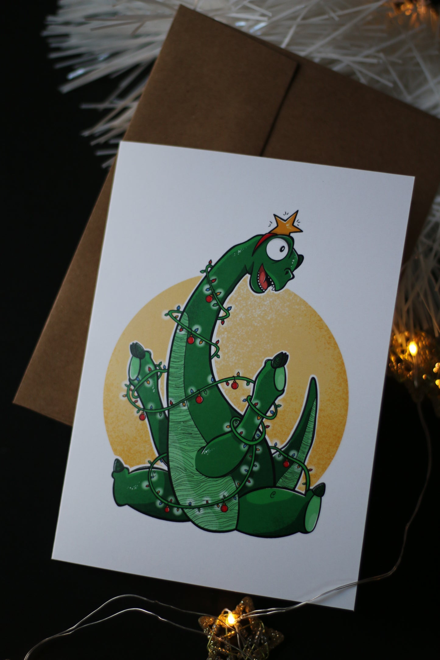 MPB : Carte de souhaits de Noël - Dino Long cou