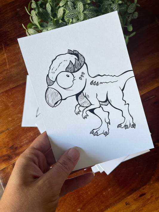 Fiches à colorier – Dinosaures (affichettes 5x7)